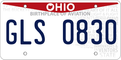 OH license plate GLS0830