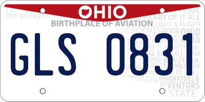 OH license plate GLS0831