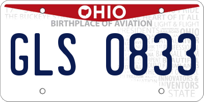 OH license plate GLS0833