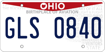 OH license plate GLS0840