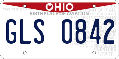OH license plate GLS0842