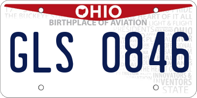 OH license plate GLS0846