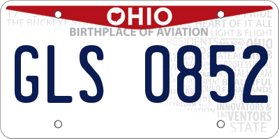 OH license plate GLS0852
