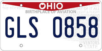 OH license plate GLS0858
