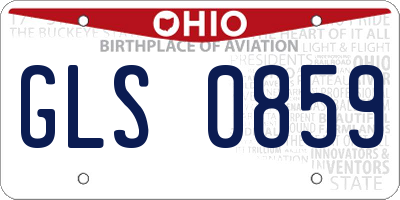 OH license plate GLS0859