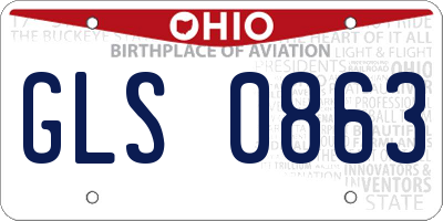 OH license plate GLS0863