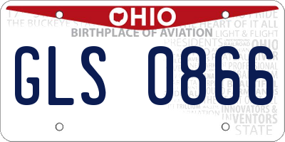 OH license plate GLS0866