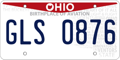 OH license plate GLS0876
