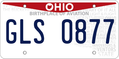 OH license plate GLS0877