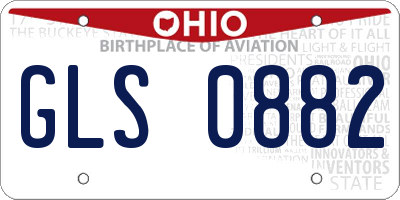 OH license plate GLS0882