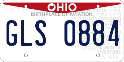 OH license plate GLS0884