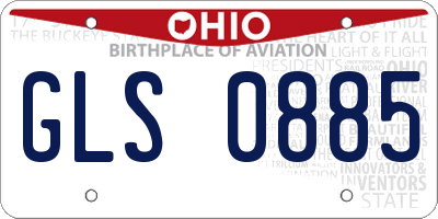 OH license plate GLS0885