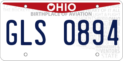 OH license plate GLS0894