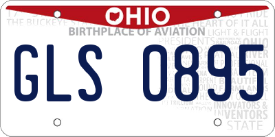 OH license plate GLS0895
