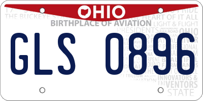 OH license plate GLS0896
