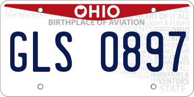 OH license plate GLS0897