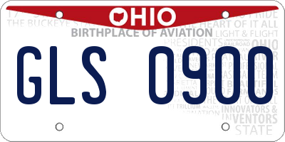 OH license plate GLS0900