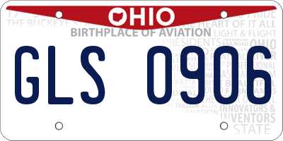OH license plate GLS0906