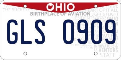OH license plate GLS0909