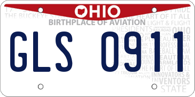 OH license plate GLS0911