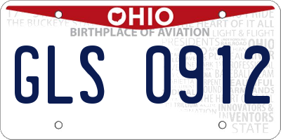 OH license plate GLS0912