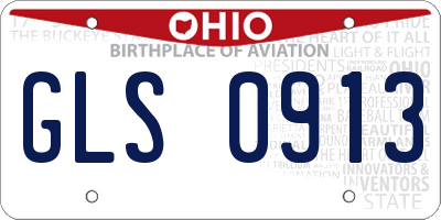 OH license plate GLS0913