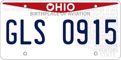 OH license plate GLS0915