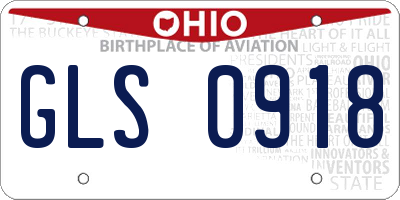 OH license plate GLS0918