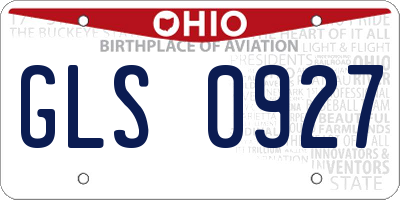 OH license plate GLS0927
