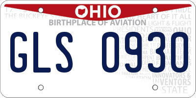 OH license plate GLS0930