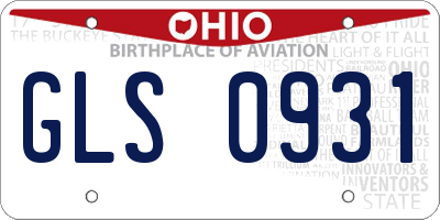 OH license plate GLS0931