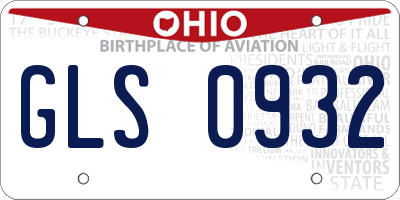 OH license plate GLS0932