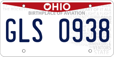 OH license plate GLS0938
