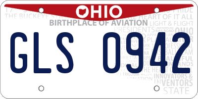 OH license plate GLS0942