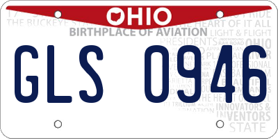 OH license plate GLS0946