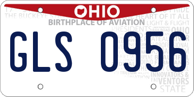OH license plate GLS0956