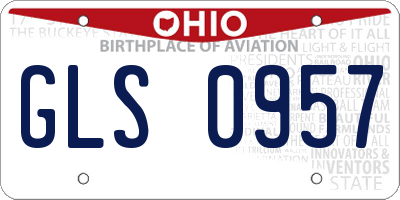 OH license plate GLS0957