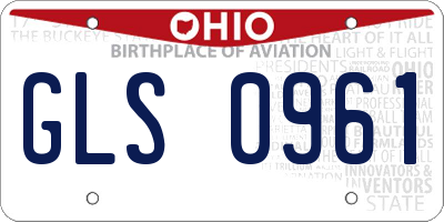 OH license plate GLS0961