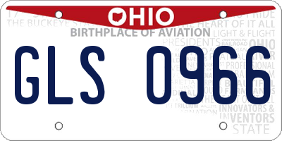 OH license plate GLS0966