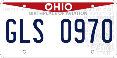 OH license plate GLS0970