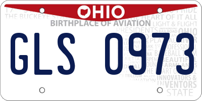 OH license plate GLS0973
