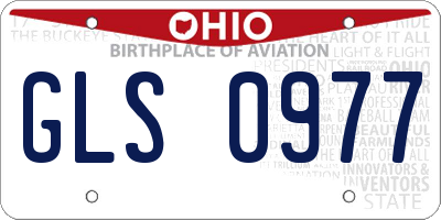 OH license plate GLS0977