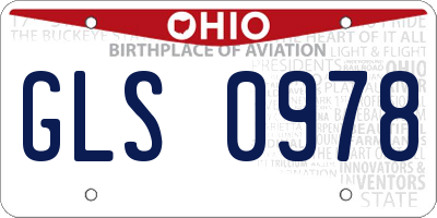 OH license plate GLS0978
