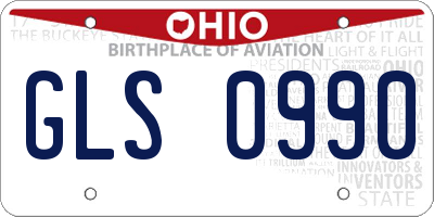 OH license plate GLS0990