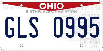 OH license plate GLS0995