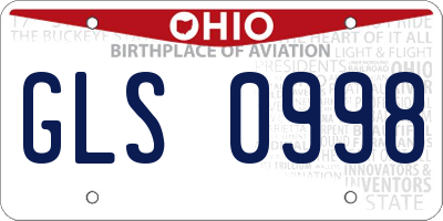 OH license plate GLS0998
