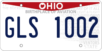 OH license plate GLS1002