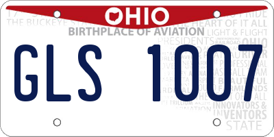 OH license plate GLS1007