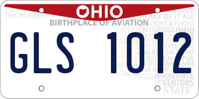 OH license plate GLS1012