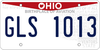 OH license plate GLS1013